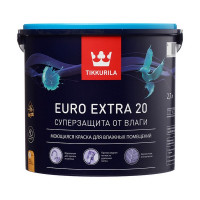 Краска водно-дисперсионная Tikkurila Euro Extra 20 моющаяся белая основа А 2,7 л