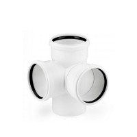 Крестовина Rehau Raupiano Plus d110х110х110 мм 87° пластиковая шумопоглощающая двухплоскостная для внутренней канализации