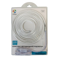 Лента светодиодная SMD 2835 OGM 6400К холодный белый свет 6 Вт 220 В IP44 5 м комплект