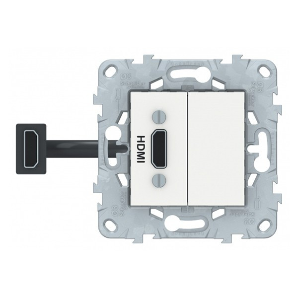 Розетка HDMI Schneider Electric Unica NEW NU543018 скрытая установка белая один модуль HDMI