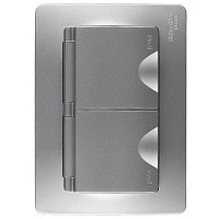 Розетка с рамкой Schneider Electric Blanca BLNRS441123 двойная скрытая установка алюминий с заземлением IP44 со шторками с крышкой влагозащищенная