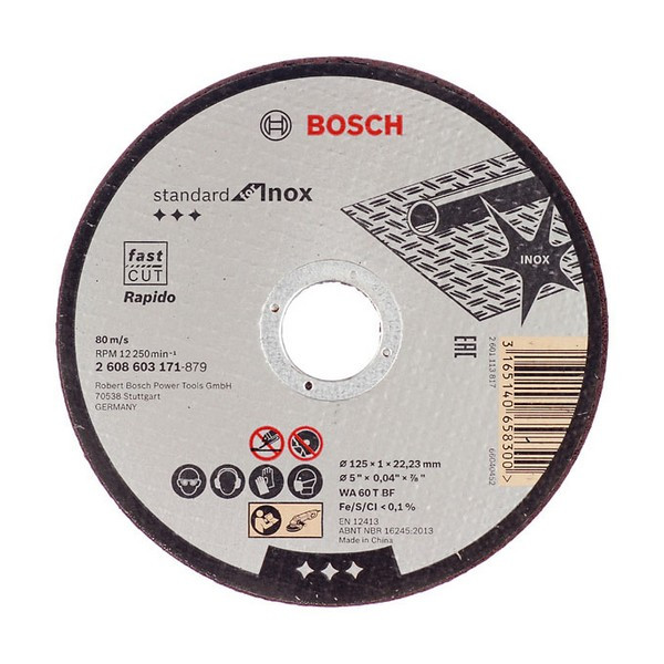 Круг отрезной по нержавеющей стали Bosch (2608603171) 125х22х1 мм