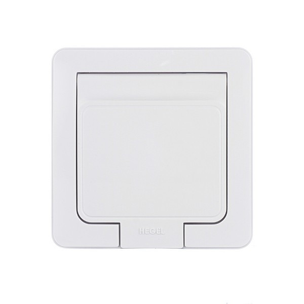 Розетка с рамкой HEGEL Master РС16-511 скрытая установка белая с заземлением IP44 с крышкой влагозащищенная