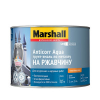 Грунт-эмаль по ржавчине Marshall Anticorr Aqua основа BС полуглянцевая 0,5 л