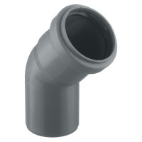 Отвод Pro Aqua Comfort d50 мм 45° пластиковый для внутренней канализации