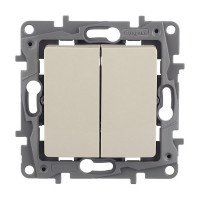 Выключатель Legrand Etika 672302 двухклавишный скрытая установка слоновая кость