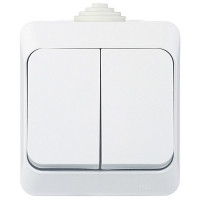 Выключатель Schneider Electric Этюд BA10-042B двухклавишный открытая установка белый IP44