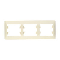 Рамка Schneider Electric Glossa GSL000203 трехместная горизонтальная бежевая