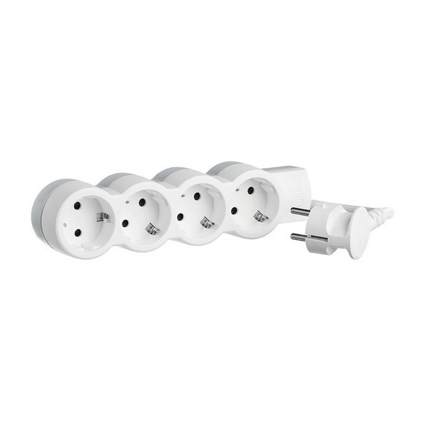 Удлинитель бытовой Legrand с заземлением 1,5 м 16 А 230 В 3,5 кВт 4 розетки ПВС 3х1,5 мм2 IP20 белый