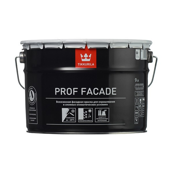 Краска водно-дисперсионная фасадная Tikkurila Prof Facade белая основа А 9 л