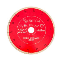 Диск алмазный по керамограниту Solga 200x25,4x1,6 мм мм сплошной мокрый рез