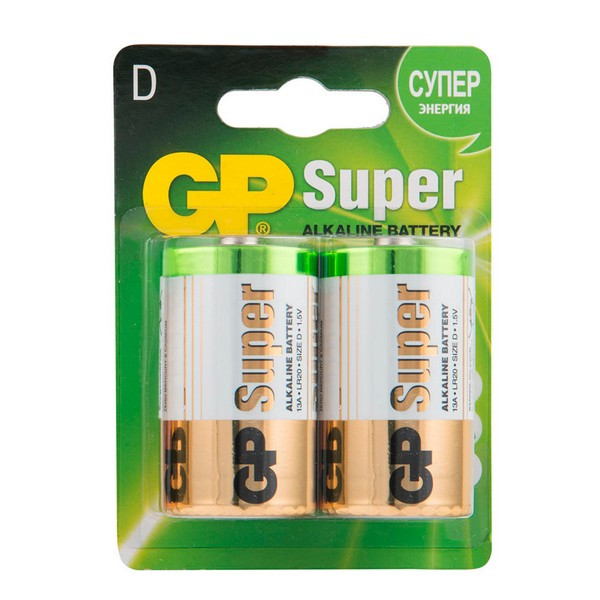 Батарейка GP Batteries Super D LR20 1,5 В (2 шт.)