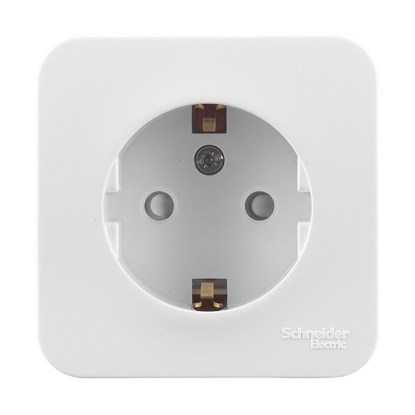 Розетка Schneider Electric Blanca BLNRA011111 открытая установка белая с заземлением со шторками
