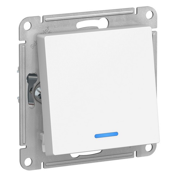 Переключатель Schneider Electric Atlas Design ATN000163 одноклавишный на 2 направления скрытая установка белый с подсветкой