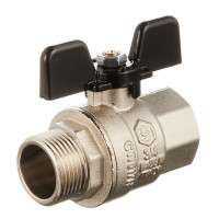 Кран шаровой латунный Stout (SVB-0004-000020) 3/4 ВР(г) х 3/4 НР(ш) бабочка прямой