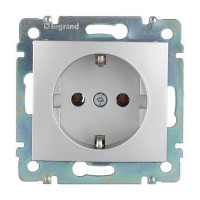 Розетка Legrand Valena 694342 скрытая установка алюминий с заземлением