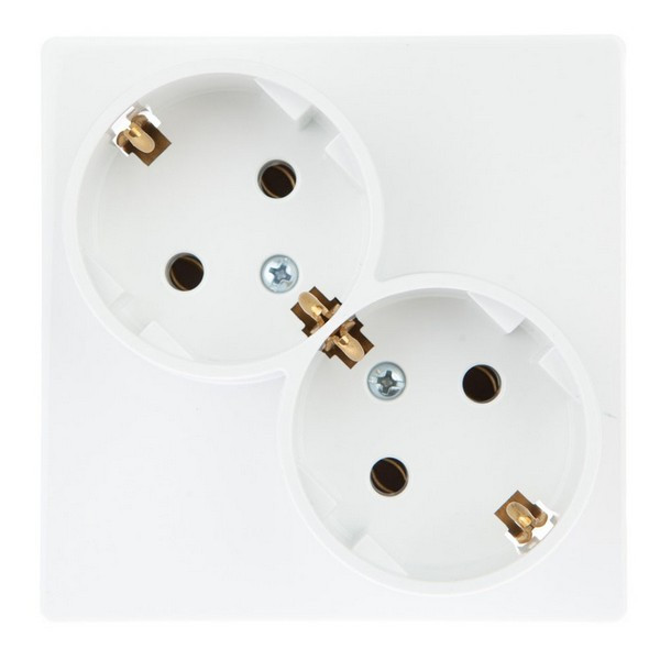 Розетка Simon 24 Harmonie 2450459-030 двойная скрытая установка белая с заземлением