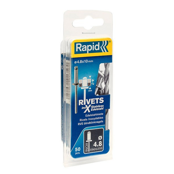 Заклепки для заклепочника Rapid (5000396) 4,8х10 мм стальной (50 шт.)