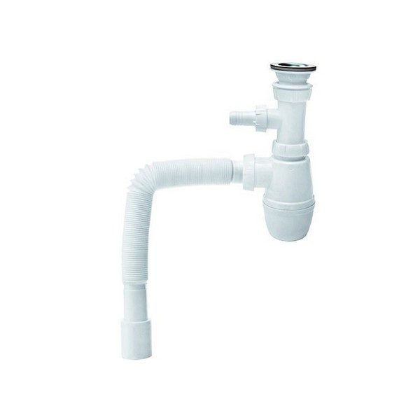 Сифон для раковины WIRQUIN 30718052 1 1/4"х40 мм с выпуском D 63 мм отводом для ст.м и гибким со