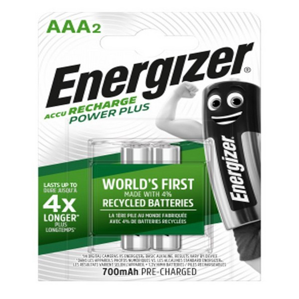 Аккумулятор Energizer Power Plus AAA мизинчиковый NH12 1,2 В 700 мАч (2 шт.)