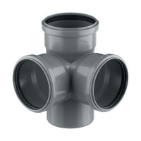 Крестовина Pro Aqua Comfort d110х110х110 мм 87° пластиковая двухплоскостная для внутренней канализации