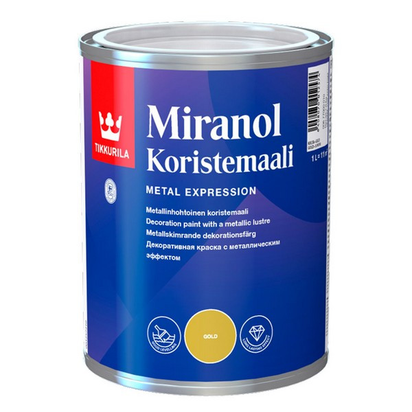 Краска декоративная Tikkurila MIRANOL золотистая полуматовая 1л