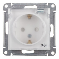 Розетка Schneider Electric Atlas Design ATN440146 скрытая установка белая с заземлением IP44 со шторками с крышкой