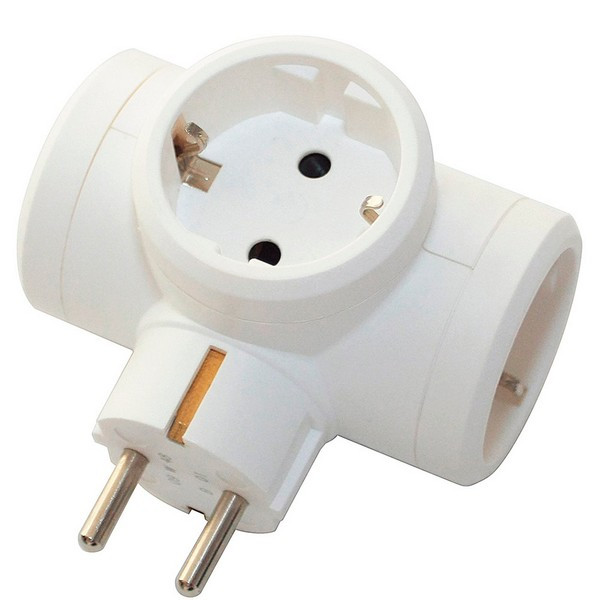 Разветвитель (тройник) Legrand Helium (50662) с заземлением 16 А 230 В 3,6 кВт 3 розетки IP20 белый