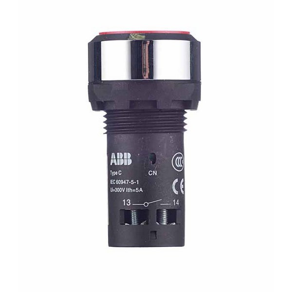 Кнопка ABB CP1-30R-11 (1SFA619100R3071) 220 В на дверцу щита красная