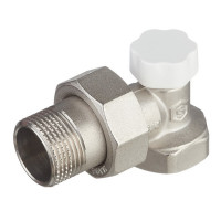 Клапан (вентиль) запорный угловой Stout (SVL-1156-000020) 3/4 НР(ш) х 3/4 ВР(г) для радиатора никелерованный