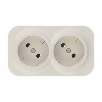 Розетка Legrand Quteo 782242 двойная открытая установка слоновая кость без заземления
