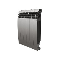 Радиатор биметаллический Royal Thermo BiLiner Silver Satin 500 мм 6 секций 1" боковое подключение серый