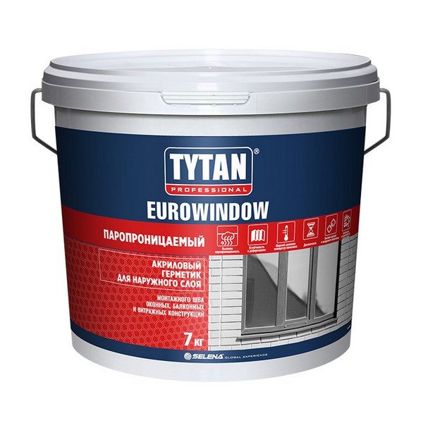 Герметик акриловый паропроницаемый наружный Tytan Eurowindow белый 7 кг