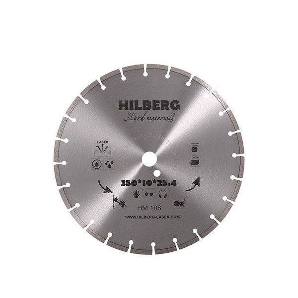 Диск алмазный по бетону Hilberg 350x25,4x3,2 мм мм сегментный сухой рез