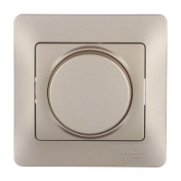 Диммер с рамкой Schneider Electric Glossa GSL000434 скрытая установка титан 60-300 Вт поворотный