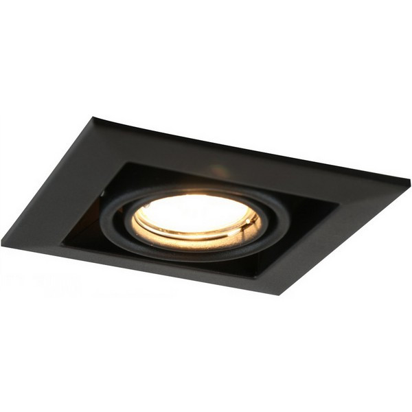 Светильник встраиваемый ARTE LAMP GU10 130х130 мм поворотный 50 Вт 220 В квадратный IP20 черный