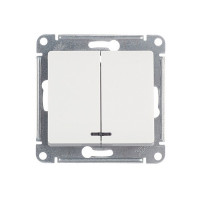 Выключатель Schneider Electric Glossa GSL000153 двухклавишный скрытая установка белый с подсветкой