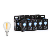 Лампа светодиодная Gauss Filament 9 Вт E14 филаментная шар 4100К естественный белый свет 150-265 В прозрачная (10 шт.)