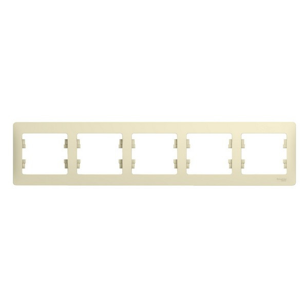Рамка Schneider Electric Glossa GSL000205 пятиместная горизонтальная бежевая IP20