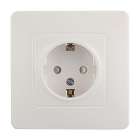 Розетка с рамкой Schneider Electric Blanca BLNRS001111 скрытая установка белая с заземлением со шторками