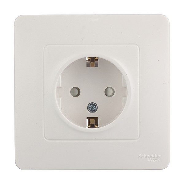 Розетка с рамкой Schneider Electric Blanca BLNRS001111 скрытая установка белая с заземлением со шторками