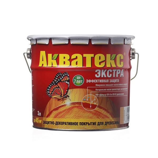 Антисептик Акватекс Экстра декоративный для дерева калужница 3 л