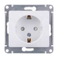 Розетка Schneider Electric Glossa GSL000145 скрытая установка белый с заземлением со шторками