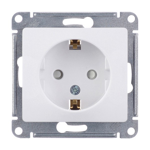 Розетка Schneider Electric Glossa GSL000145 скрытая установка белый с заземлением со шторками