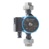 Циркуляционный насос для систем отопления Stout 25/60-180 (SPC-0001-2560180) DN25 подъем 6,5 м 180 мм с гайками
