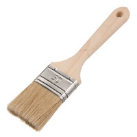 Кисть плоская натуральная щетина Wenzo Wood 50х15 мм для эмалей и лаков на алкидной основе