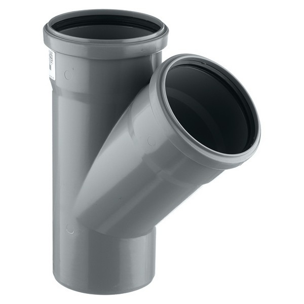 Тройник Pro Aqua Comfort d110 мм 45° пластиковый для внутренней канализации