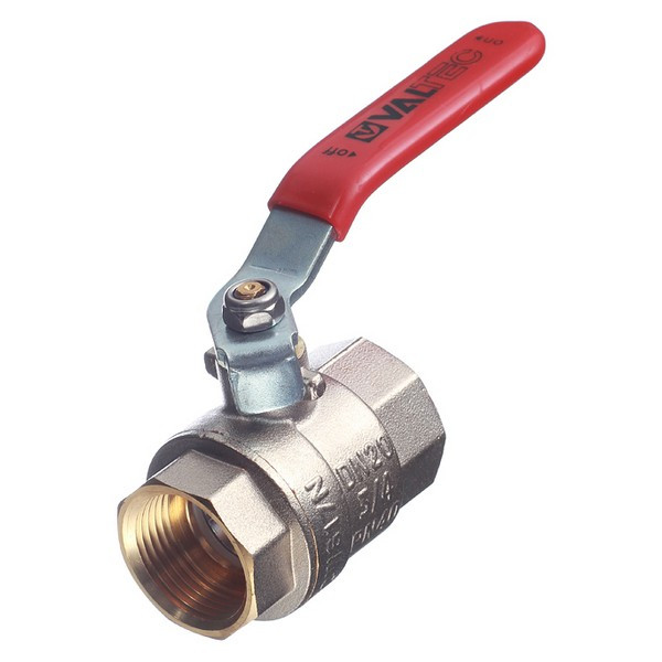 Кран шаровой латунный VALTEC Base (VT.214.N.05) 3/4 ВР(г) х 3/4 ВР(г) ручка прямой