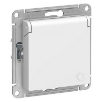 Розетка Schneider Electric Atlas Design ATN000146 скрытая установка белая с заземлением со шторками с крышкой