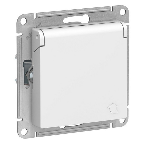 Розетка Schneider Electric Atlas Design ATN000146 скрытая установка белая с заземлением со шторками с крышкой